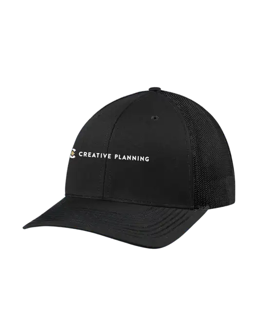 Richardson Adjustable Snapback Original 112 Trucker Cap Black w/Black Mesh w/Creative Planning Logo