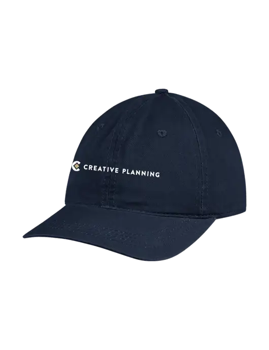 Garment Washed Unstructured Twill Navy Cap w/Creative Planning Logo