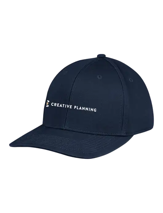 Premium Modern Structured Twill Navy Snapback Cap w/Creative Planning Logo