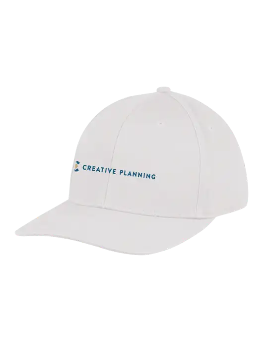 Premium Modern Structured Twill White Snapback Cap w/Creative Planning Logo