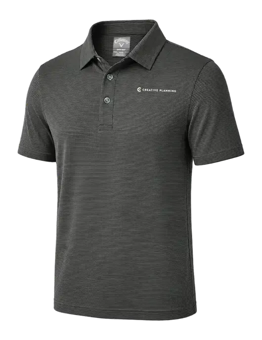 Callaway Black Fine Line Stripe Polo w/Creative Planning Logo