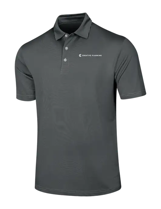 Callaway Black Fine Line Stripe Polo w/Creative Planning Logo