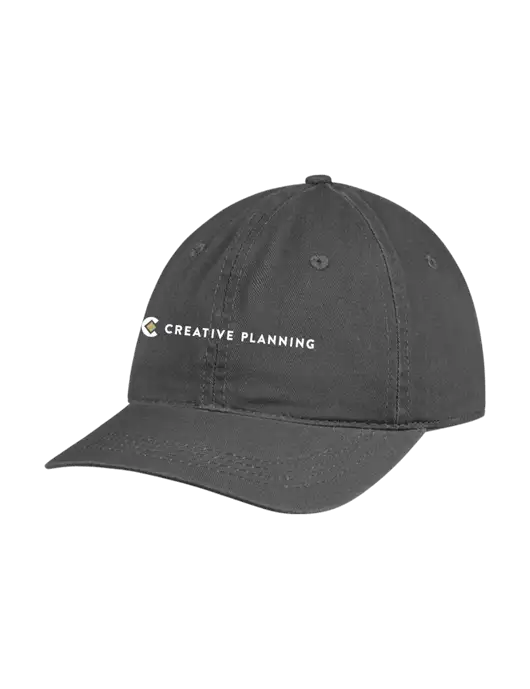Garment Washed Unstructured Twill Charcoal Cap w/Creative Planning Logo