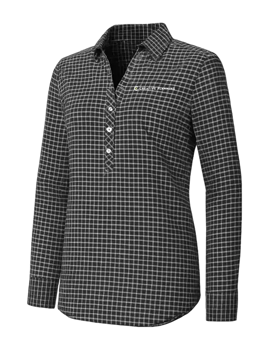 Womens Dark Grey/White City Stretch Shirt w/Creative Planning Logo