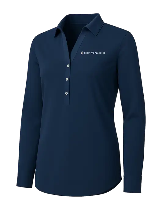 Womens Navy City Stretch Shirt w/Creative Planning Logo
