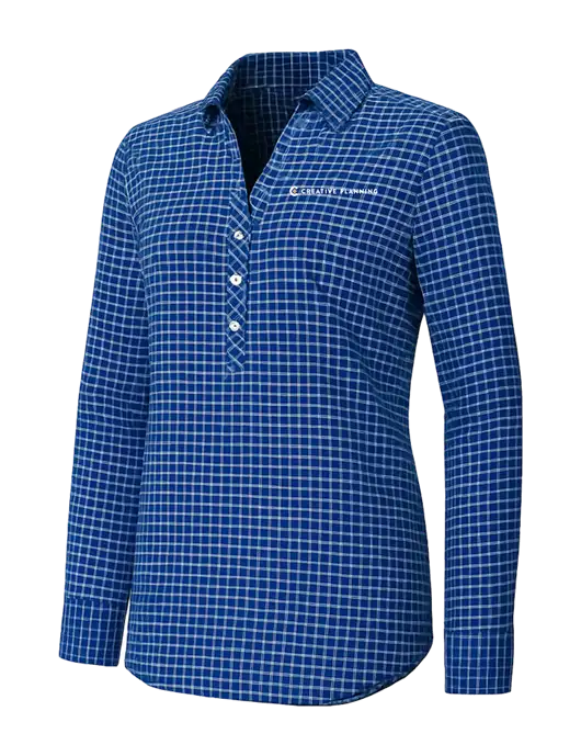Womens Navy/White City Stretch Shirt w/Creative Planning Logo