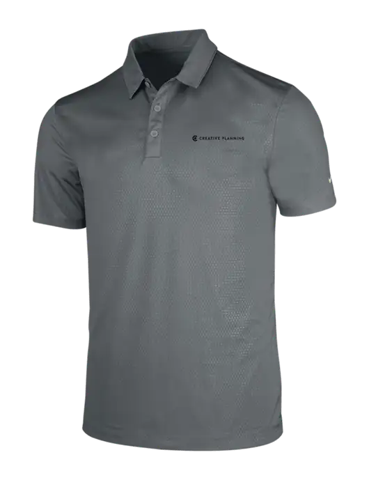 NIKE Medium Grey Dri-Fit Embossed Tri-Blade Polo w/Creative Planning Logo