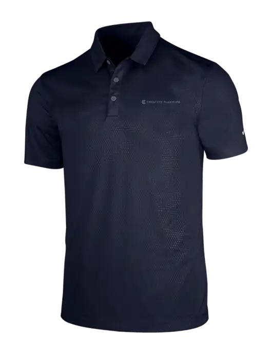 NIKE Dark Navy Dri-Fit Embossed Tri-Blade Polo w/Creative Planning Logo