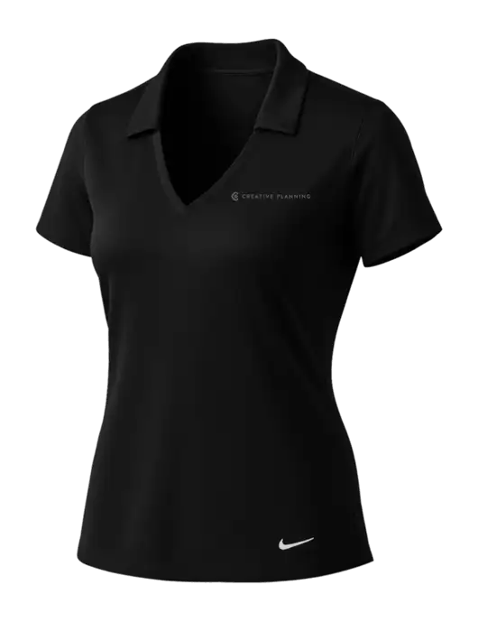 NIKE Black Womens Dri-Fit Vertical Mesh Polo w/Creative Planning Logo