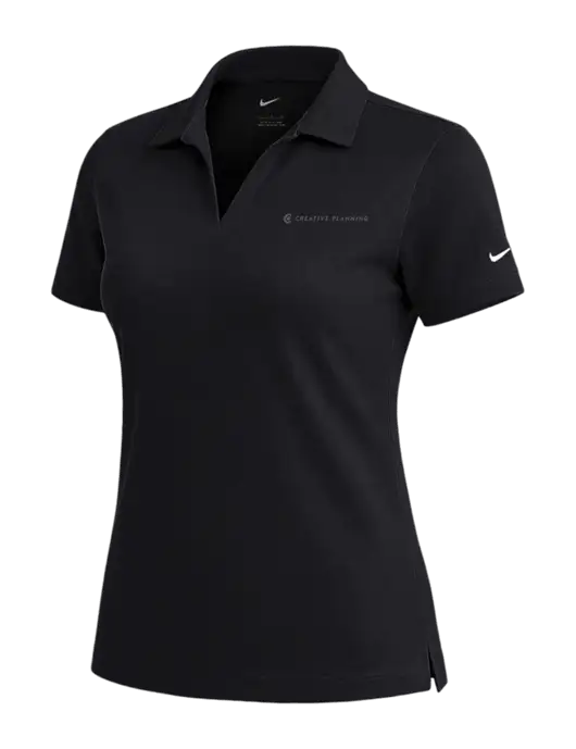 NIKE Black Womens Dri-Fit Micro Pique Polo w/Creative Planning Logo
