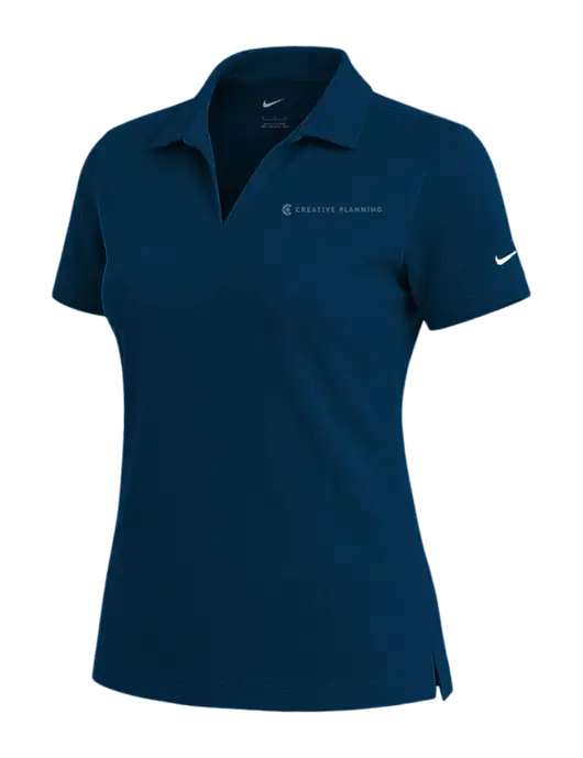 NIKE Navy Womens Dri-Fit Micro Pique Polo w/Creative Planning Logo