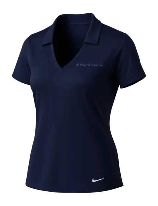 NIKE Dark Navy Womens Dri-Fit Vertical Mesh Polo w/Creative Planning Logo