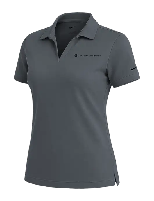 NIKE Dark Grey Womens Dri-Fit Micro Pique Polo w/Creative Planning Logo
