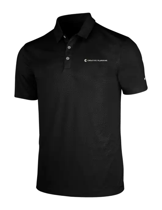NIKE Black Dri-Fit Embossed Tri-Blade Polo w/Creative Planning Logo