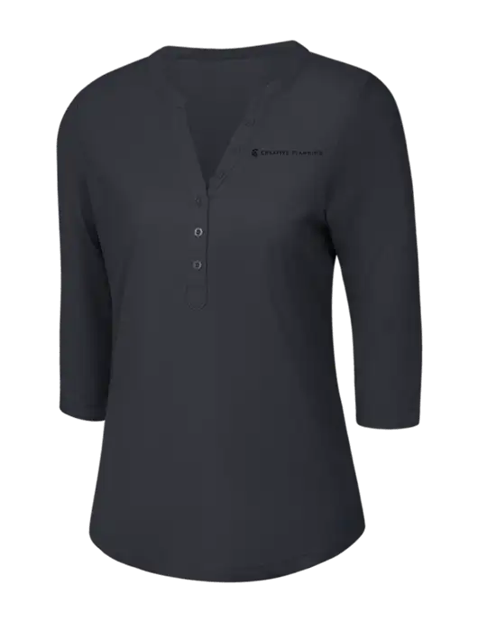 OGIO Charcoal Grey Jewel Henley w/Creative Planning Logo