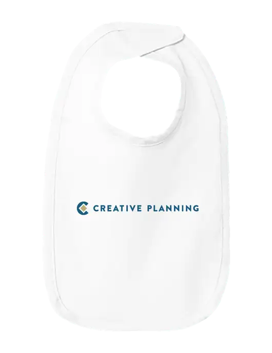 Rabbit Skins White Infant Premium Jersey Bib w/Creative Planning Logo