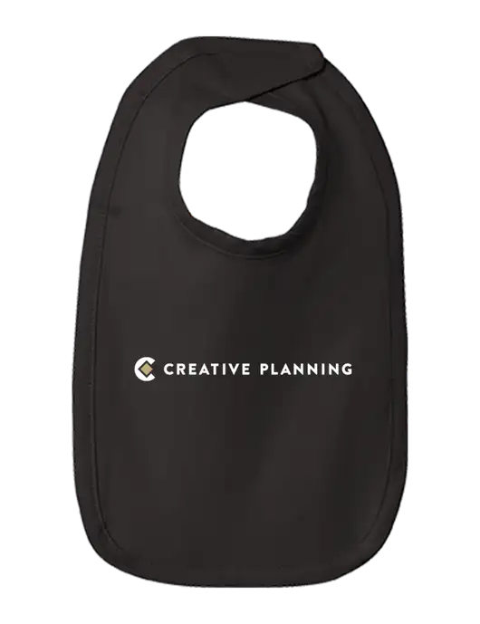 Rabbit Skins Black Infant Premium Jersey Bib w/Creative Planning Logo