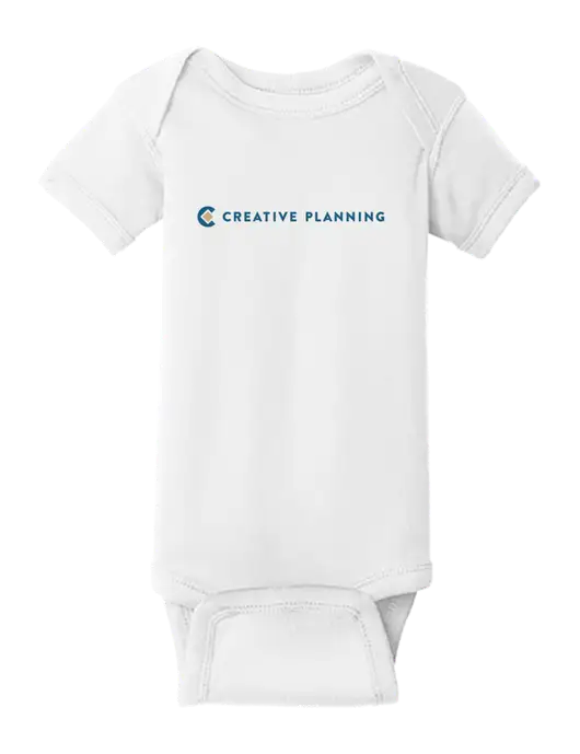 Rabbit Skins White Infant Short Sleeve Baby Rib Bodysuit w/Creative Planning Logo