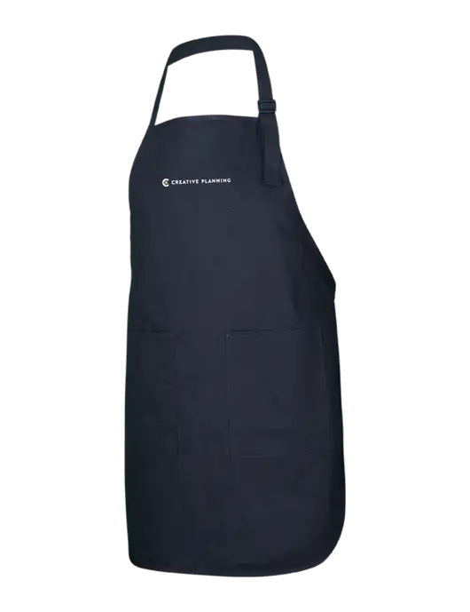 Full-Length Black Apron With Pockets w/Creative Planning Logo