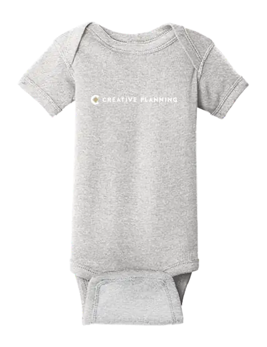 Rabbit Skins Light Grey Heather Infant Short Sleeve Baby Rib Bodysuit w/Creative Planning Logo