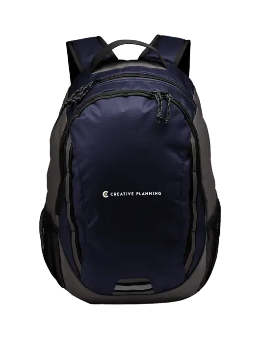 Ridge Deep Navy/Dark Charcoal Laptop Backpack w/Creative Planning Logo