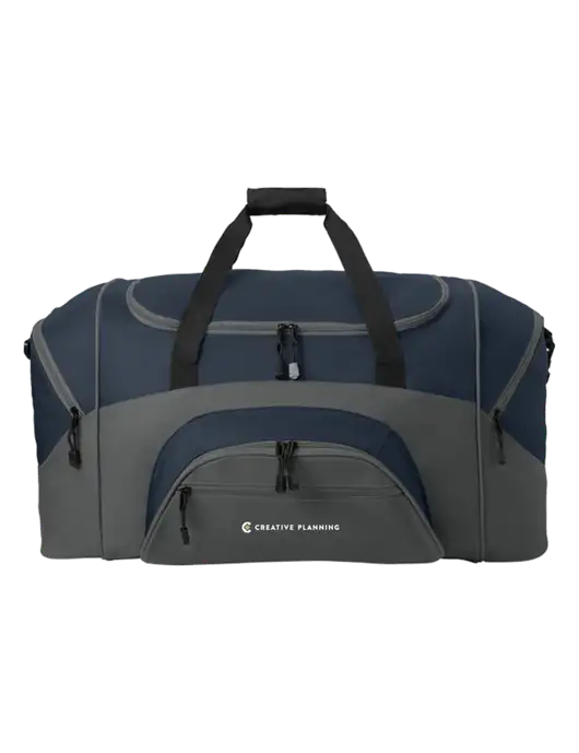 Standard Colorblock Navy/Dark Grey Sport Duffel w/Creative Planning Logo