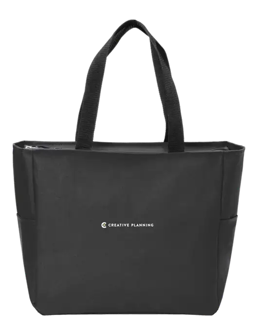 Everyday Black Zip Tote  w/Creative Planning Logo