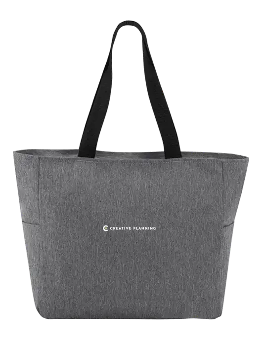 Everyday Heather Grey Zip Tote  w/Creative Planning Logo