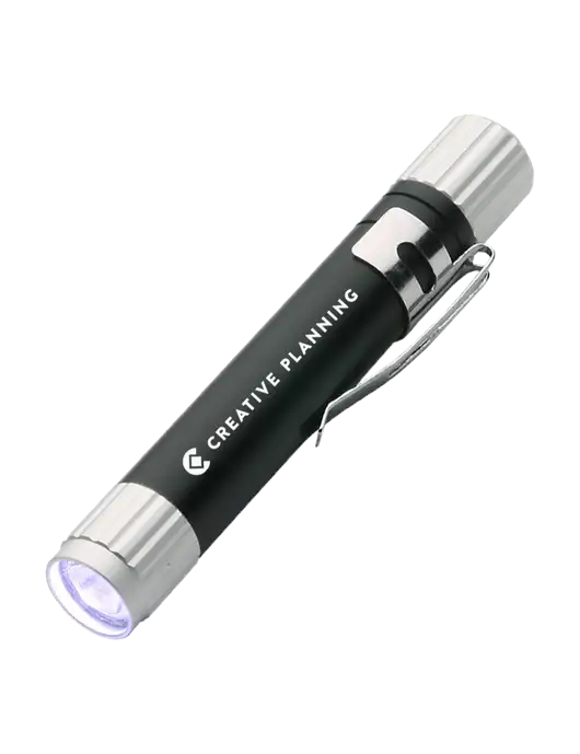 Black Aluminum LED Penlight w/Creative Planning Logo