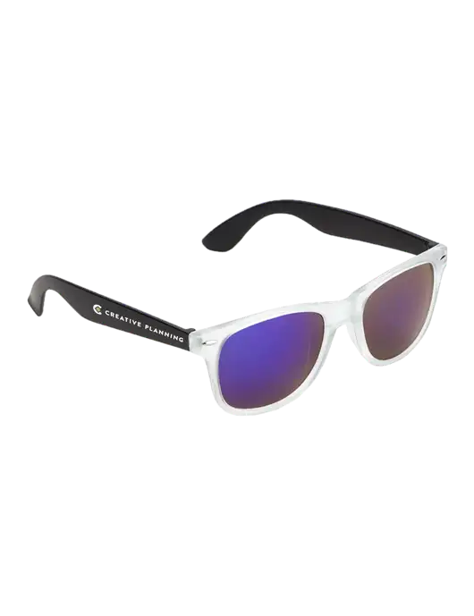 Key West Black Mirrored Sunglasses w/Creative Planning Logo
