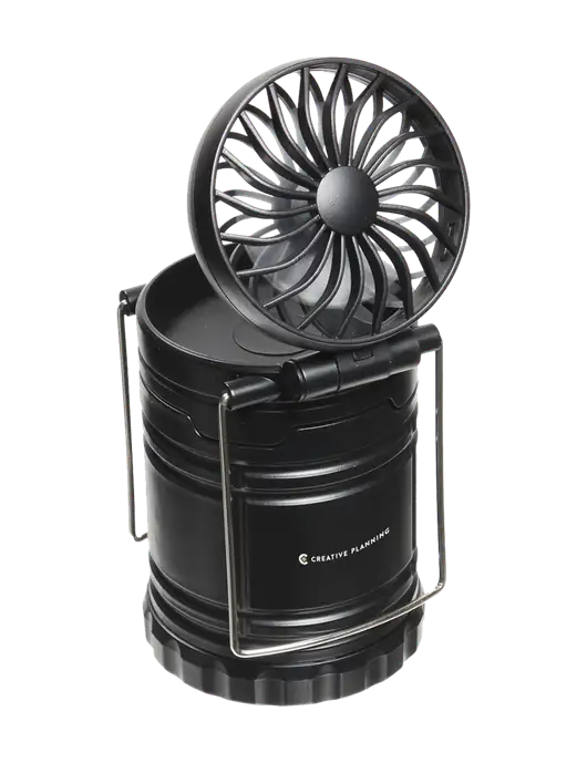Black Retro Lantern with Fan w/Creative Planning Logo