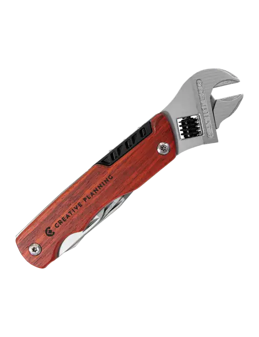 Wood Handle Wrench Multi Tool with Case w/Creative Planning Logo