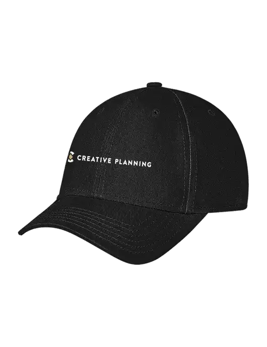 Black Structured Soft Snap Closure Hook & Loop Cap w/Creative Planning Logo