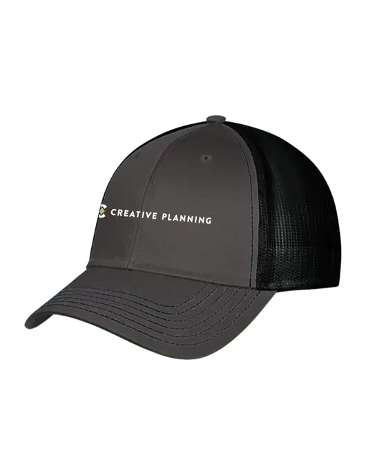 Charcoal & Black Mesh Trucker Cap Snap Back w/Creative Planning Logo