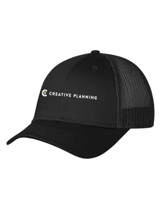 Black Mesh Trucker Cap Snap Back w/Creative Planning Logo