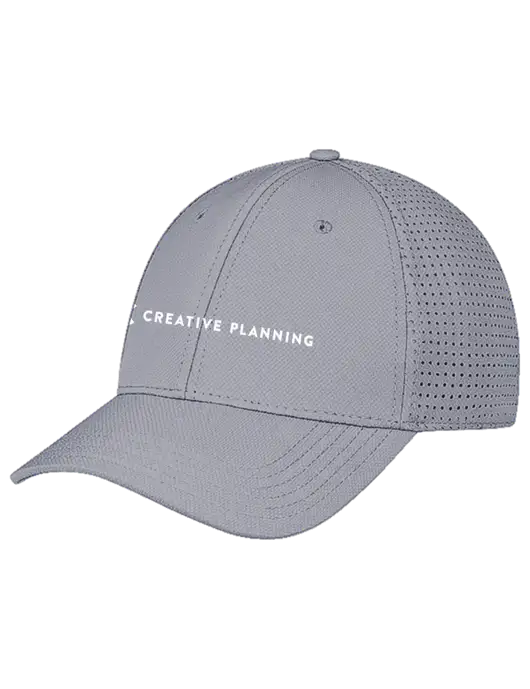Grey Performance Stretchable Cap Hook & Loop w/Creative Planning Logo