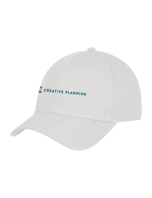 White Structured Cap Hook & Loop w/Creative Planning Logo