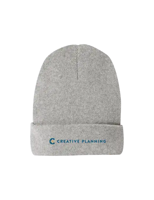 Recycled Light Heather Grey Beanie w/Creative Planning Logo