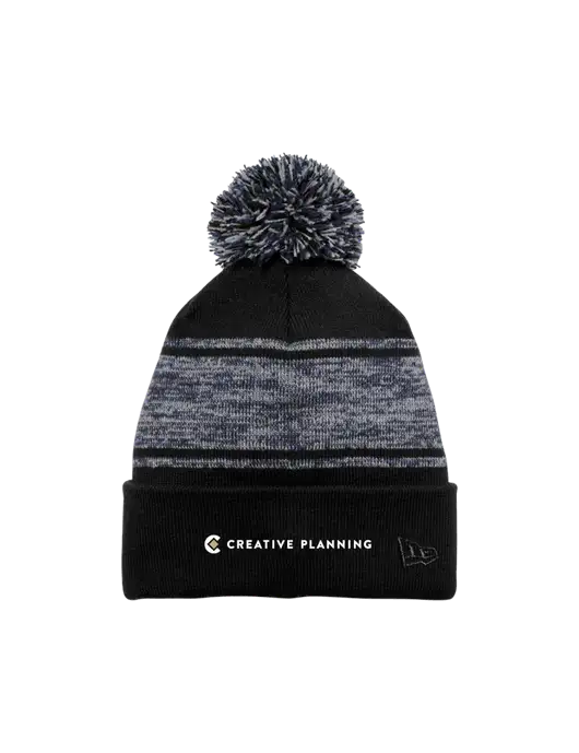 New Era Black/Navy Knit Chilled Pom Beanie w/Creative Planning Logo