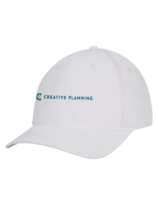 White Nylon Twill Performance Cap w/Creative Planning Logo