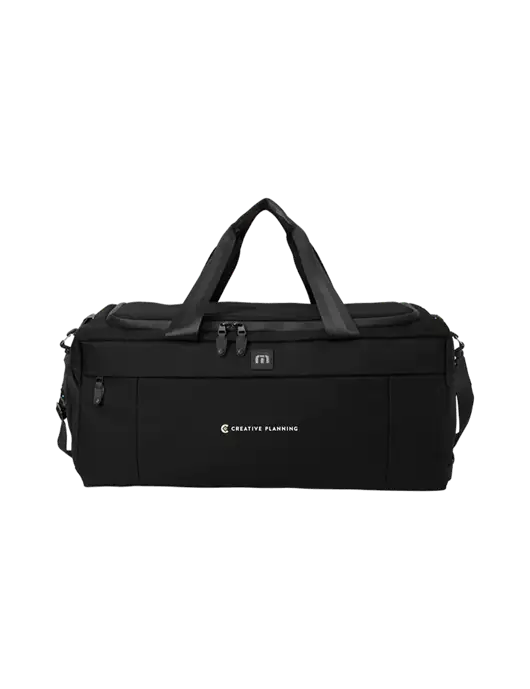 TravisMathew Black Duration Duffel w/Creative Planning Logo