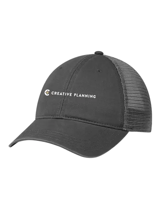 Richardson 111 Garment Washed Trucker Cap Charcoal w/Charcoal Mesh w/Creative Planning Logo
