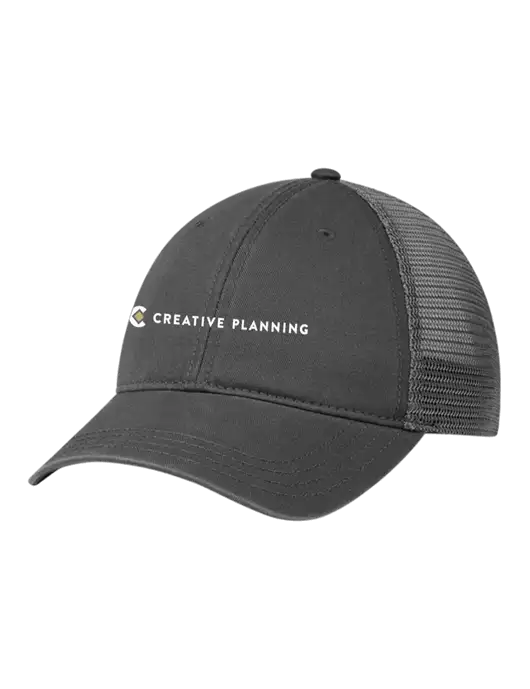Richardson 111 Garment Washed Trucker Cap Charcoal w/Charcoal Mesh w/Creative Planning Logo