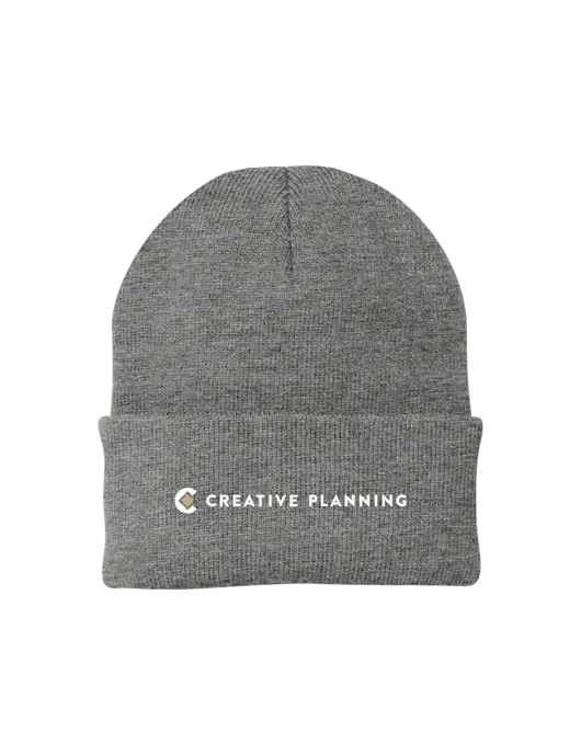 Medium Grey Heather Knit Cap w/Creative Planning Logo
