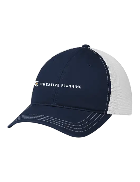 Richardson 111 Garment Washed Trucker Cap Navy w/White Mesh w/Creative Planning Logo