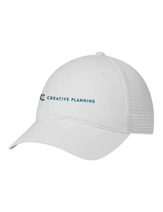 Richardson 111 Garment Washed Trucker Cap White w/White Mesh w/Creative Planning Logo