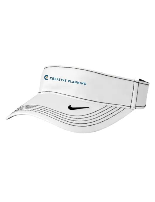 Nike White Dri-FIT Ace Visor w/Creative Planning Logo