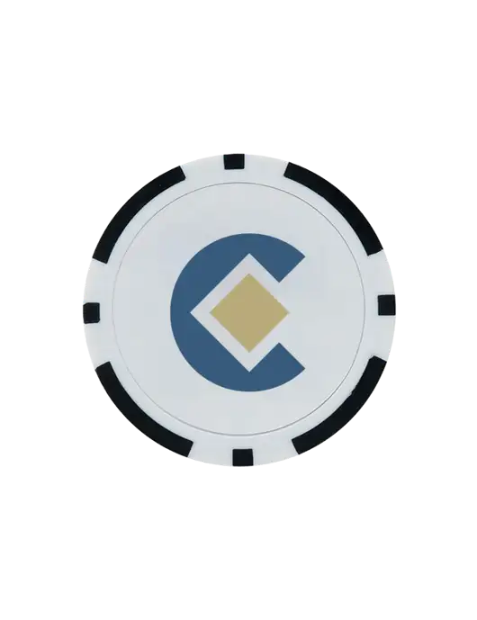 Black Poker Chip Ball Marker w/CP Icon Logo