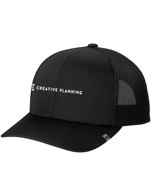 TravisMathew Black Cruz Trucker Cap w/Creative Planning Logo