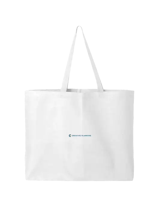 Sturdy Canvas White Tote w/Creative Planning Logo